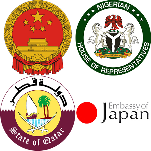 Emblems of diplomatic missions served by Gheras